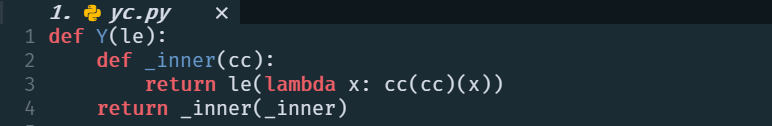 Y Combinator in Python