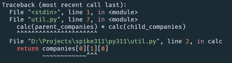 Python 3.11: Better Error Messages