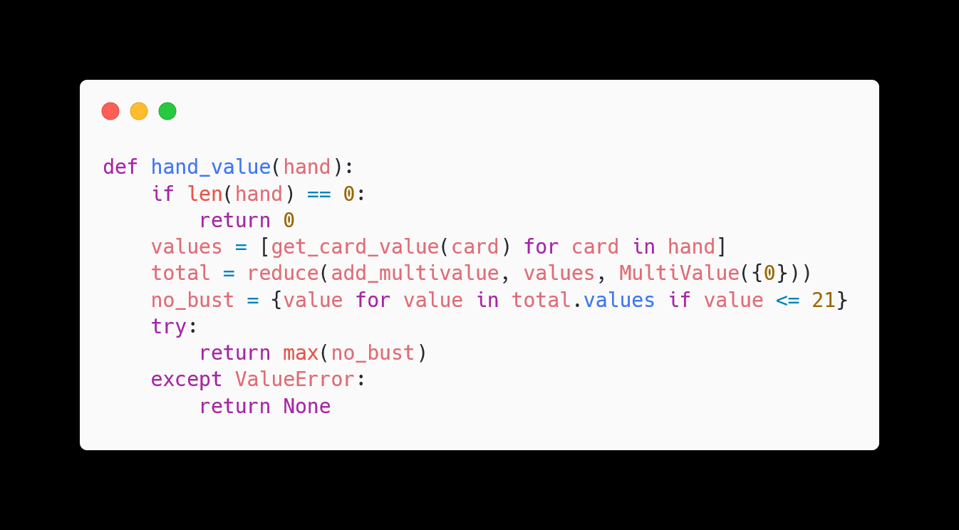 Solving the Blackjack Kata with Python Monads - Part 1